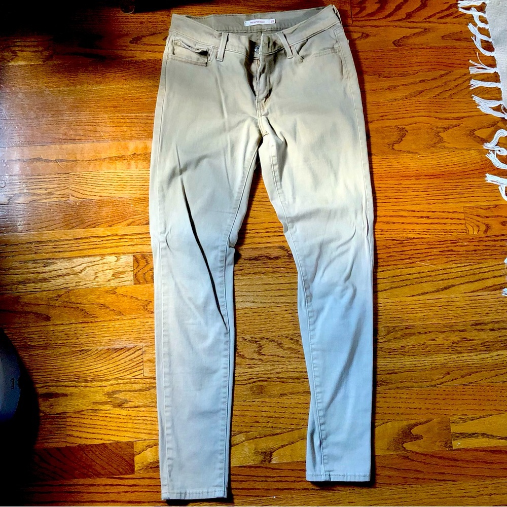 Levi’s 710 super skinny tan khaki jeans